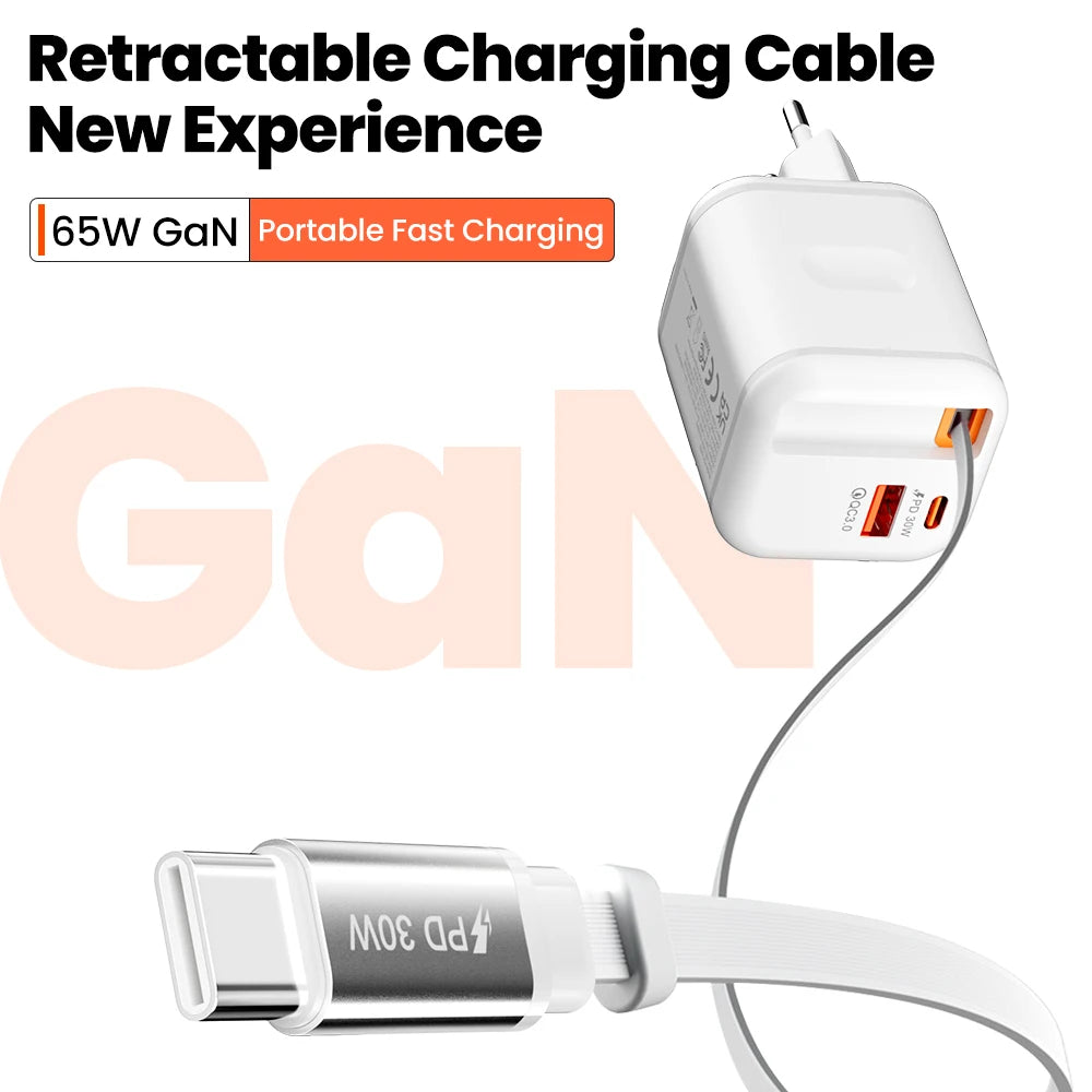 Elough 2-Port QC3.0 & PD 30W Fast Wall Charger + Type-C Cable USB Wall Charger PRIMED