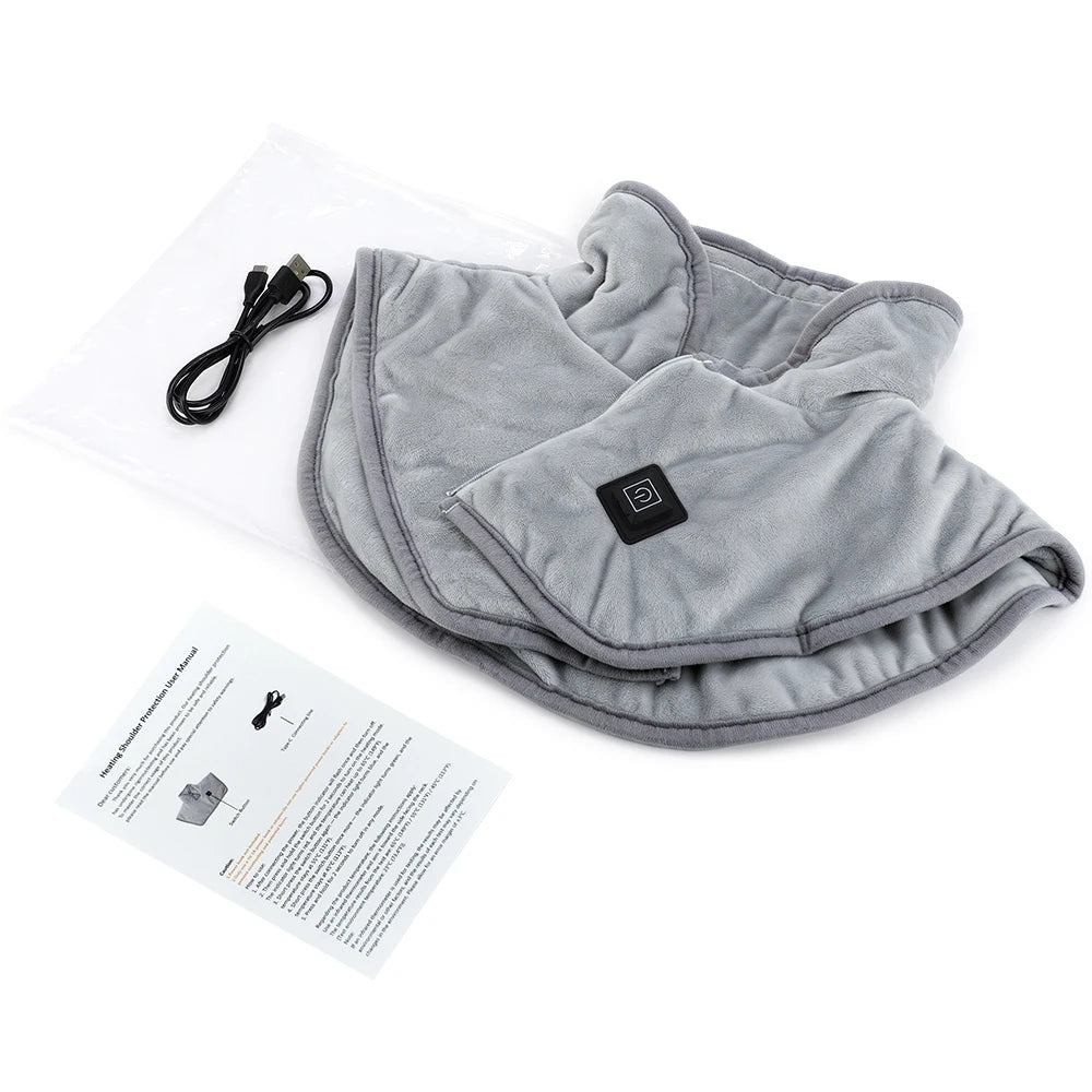 USB Electric Heated Neck & Shoulder Wrap | 3 Heat Levels Heated Neck Wrap PRIMED GRAY