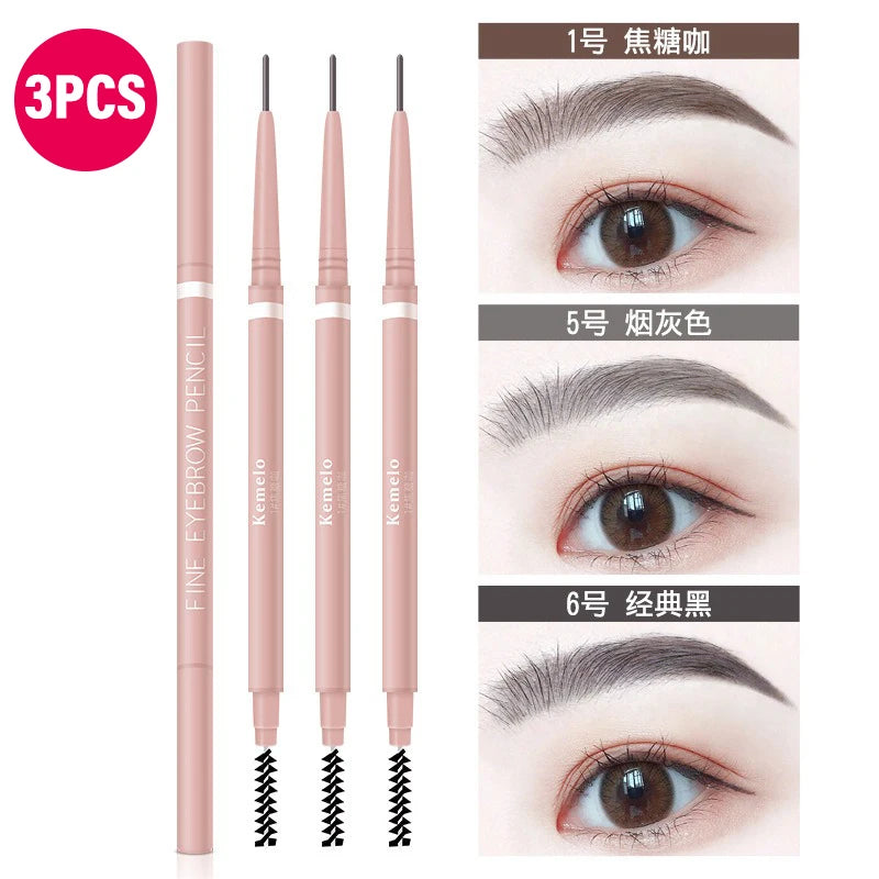 Ultra Fine Double-Ended Eyebrow Pencil with Brush – 6 Colors Eyebrow Pencil PRIMED 01 and 05 and 06