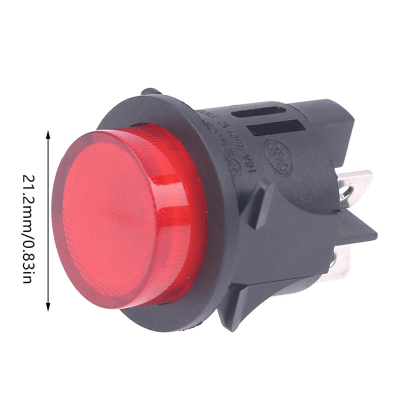Red 4-Pin Illuminated Rocker Switch 16A 250V TÜV PS18-16