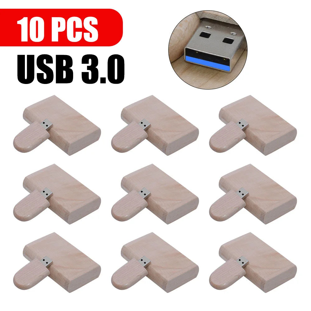 10-Pack Custom Bamboo Wood USB 3.0 Flash Drives – Free Logo USB Flash Drive PRIMED 4GB maple wood with box