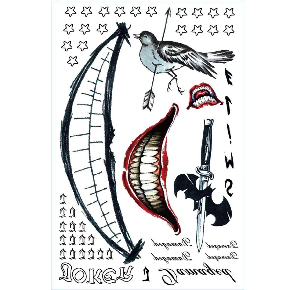Halloween Temporary Tattoo Stickers – Clown Cosplay Horror Party Temporary Tattoo Sticker PRIMED H China