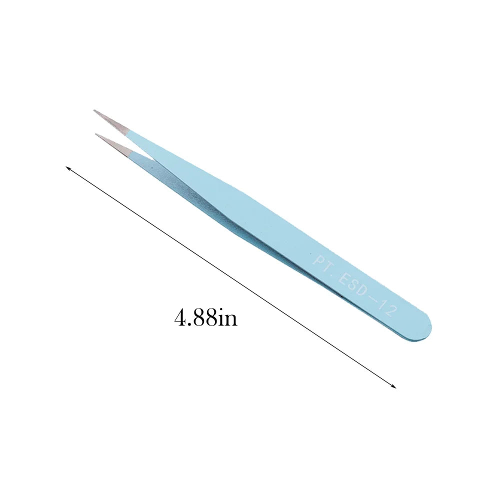 Stainless Steel Eyelash Extension Tweezers Straight & Curved