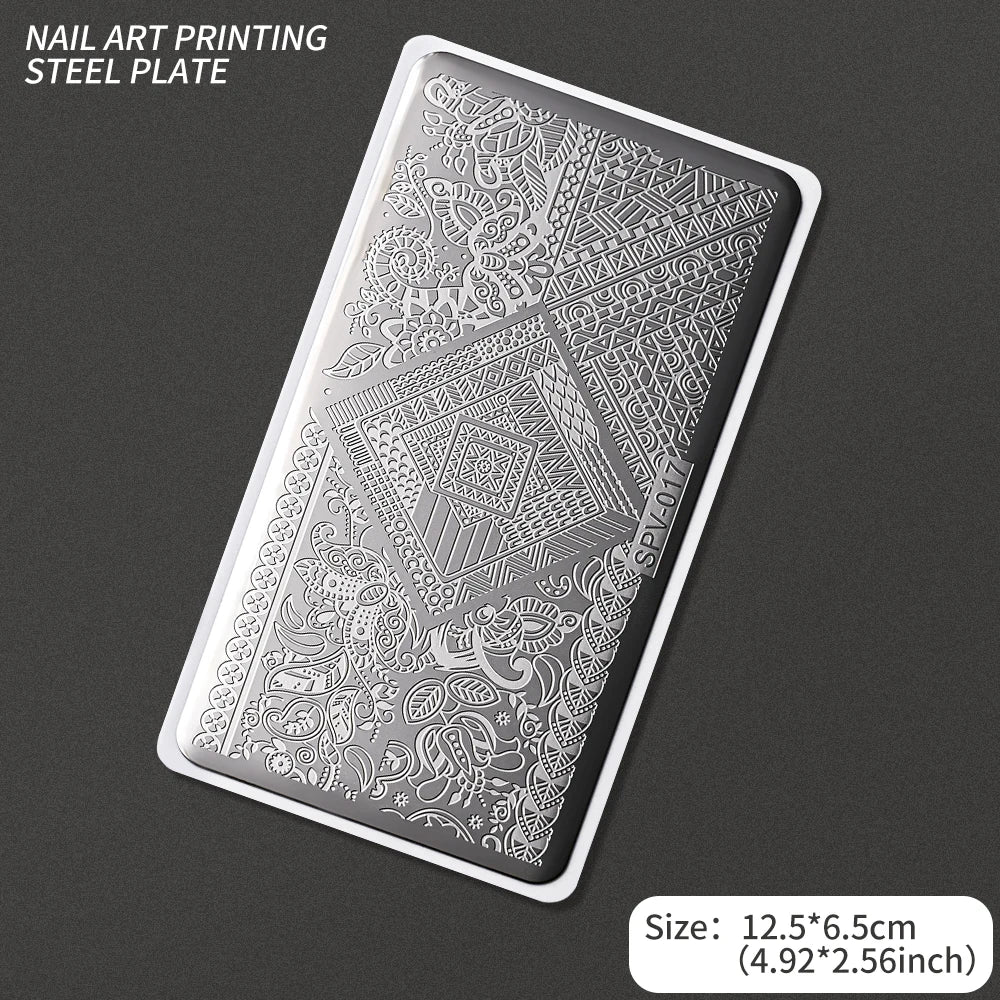 Nail Art Stamping Plate – Waves, Florals & Animal Designs Nail Stamping Plate PRIMED TL-SPV017