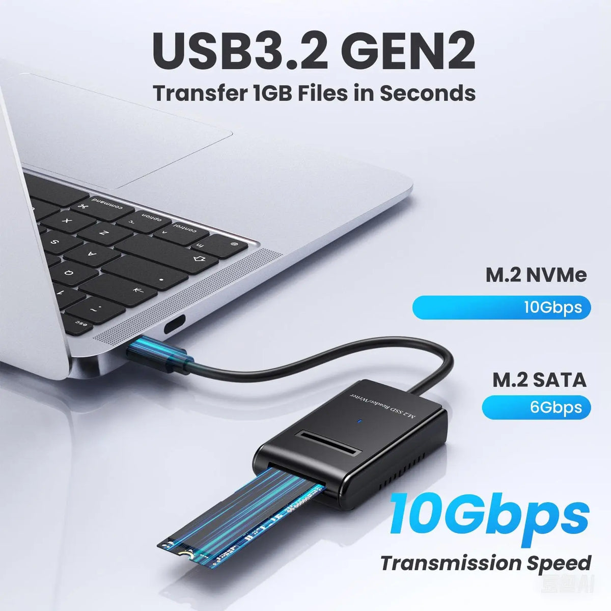 Hannord M.2 NVMe SSD Enclosure 10Gbps USB-C Adapter SSD Enclosure PRIMED