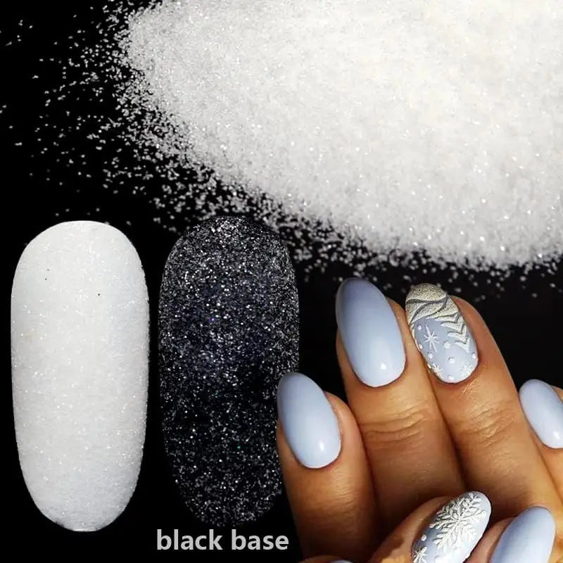 MAFANAILS 50g Iridescent Sugar Nail Glitter Powder Black & White