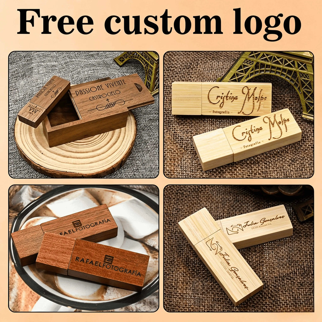 30-Pack Wooden USB 3.0 Flash Drives | Custom Logo 16–128GB USB Flash Drive PRIMED