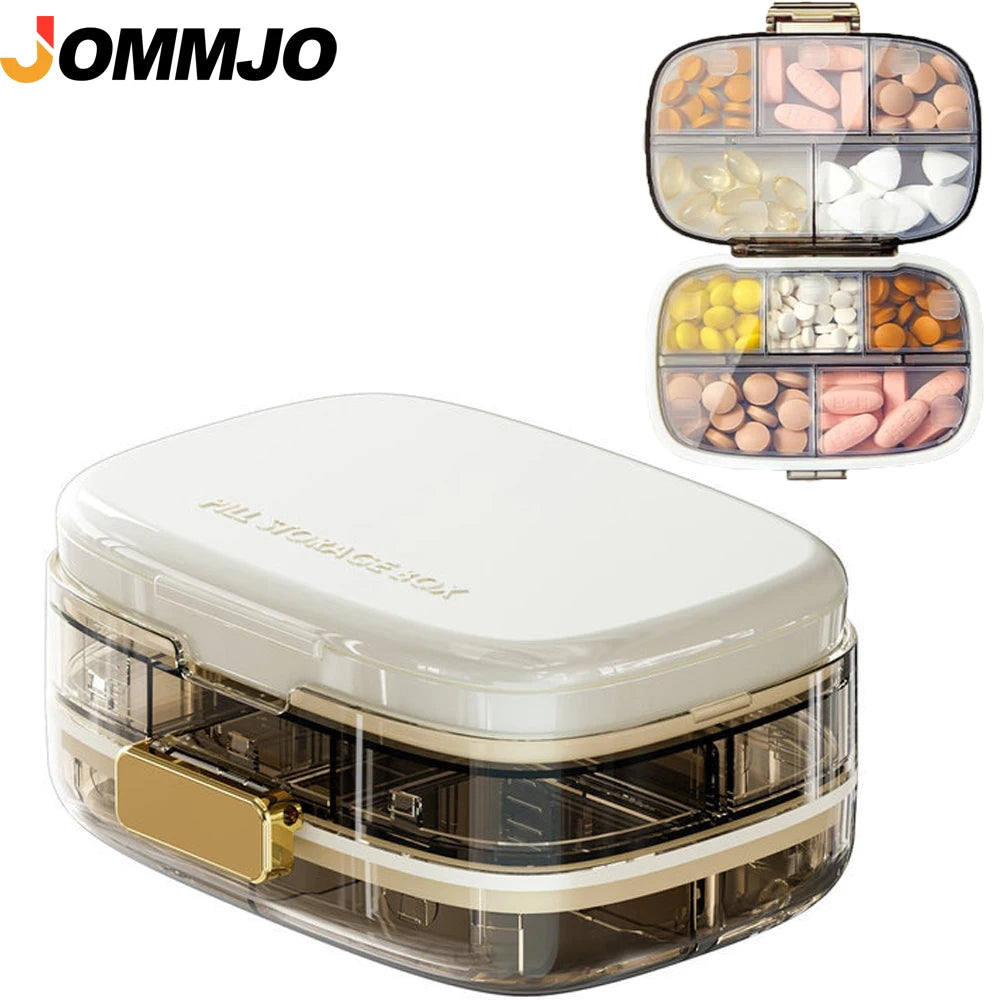 Travel Pill Organizer – 3-Layer Folding, 10 Compartments Pill Organizer PRIMED