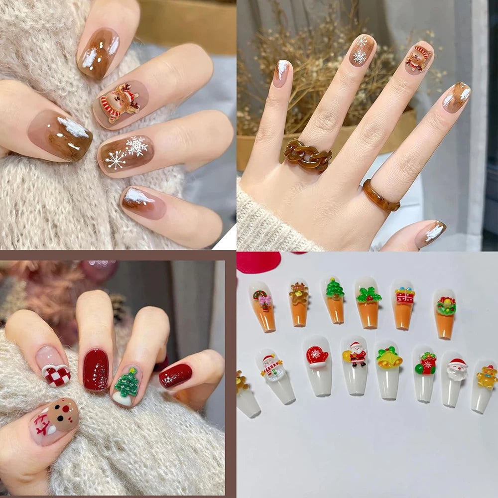 Christmas Nail Art Charms 30/50pcs – Xmas Manicure Decor Nail Art Charms PRIMED