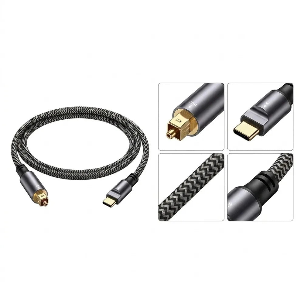 USB-C to Optical Audio Cable 96kHz/24bit Braided Adapter