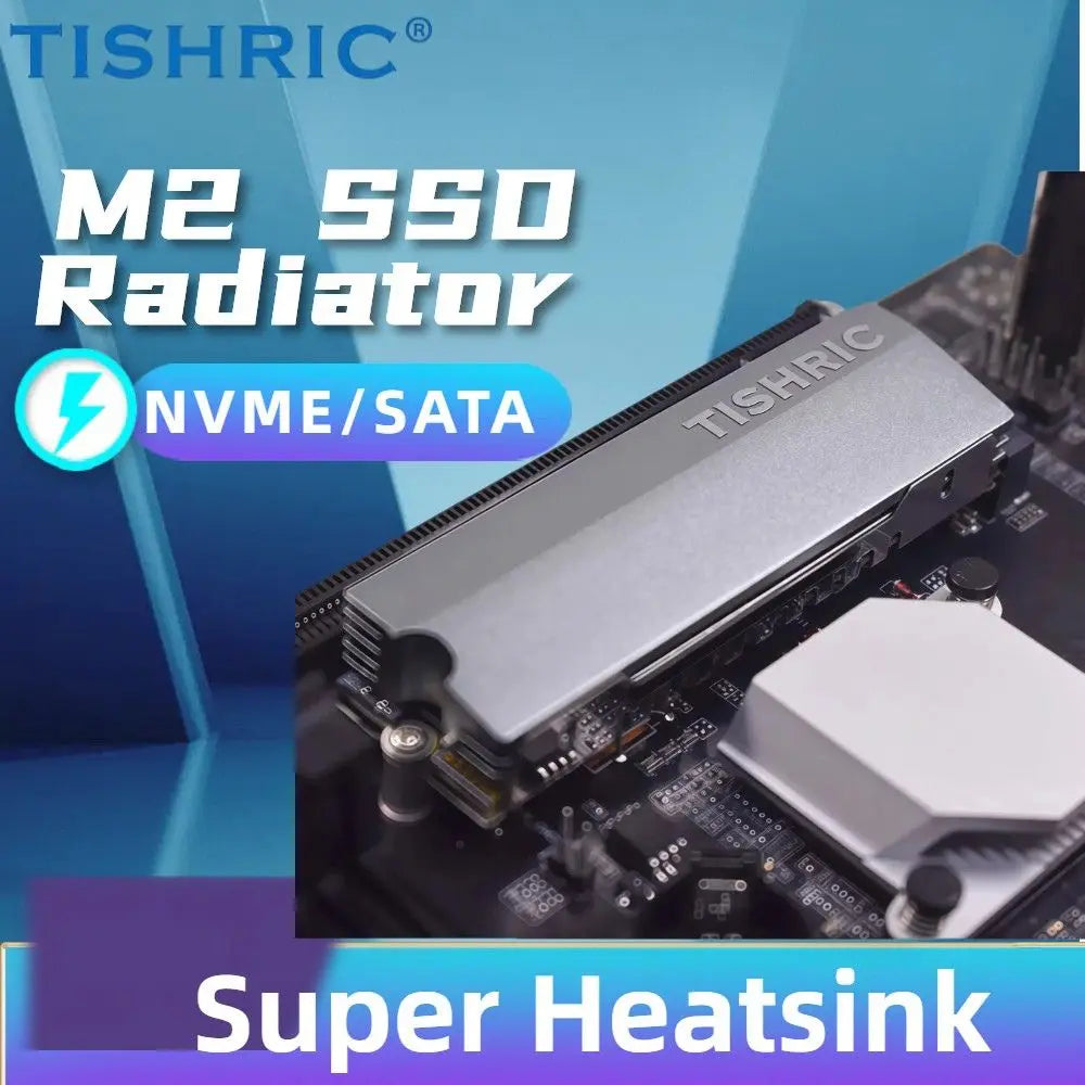 TISHRIC M.2 2280 NVMe SSD Aluminum Heat Sink & Thermal Pad SSD Heat Sink PRIMED