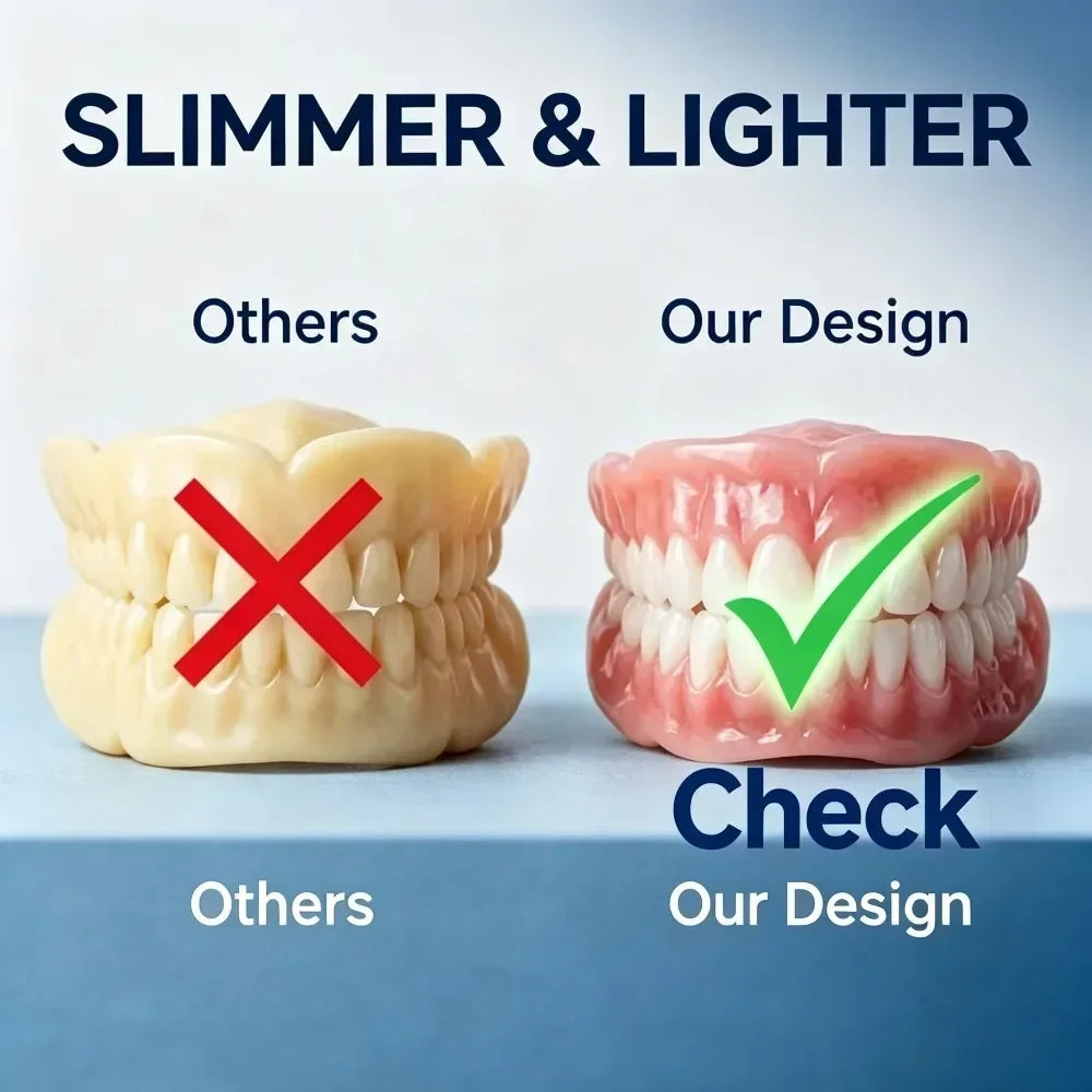 Silicone False Teeth Set – Upper & Lower Cosmetic Veneers