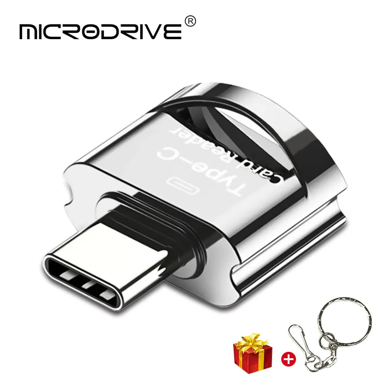USB-C TF Micro SD Card Reader OTG Adapter for Laptop & Phone USB-C Card Reader PRIMED TYPE C SILVER
