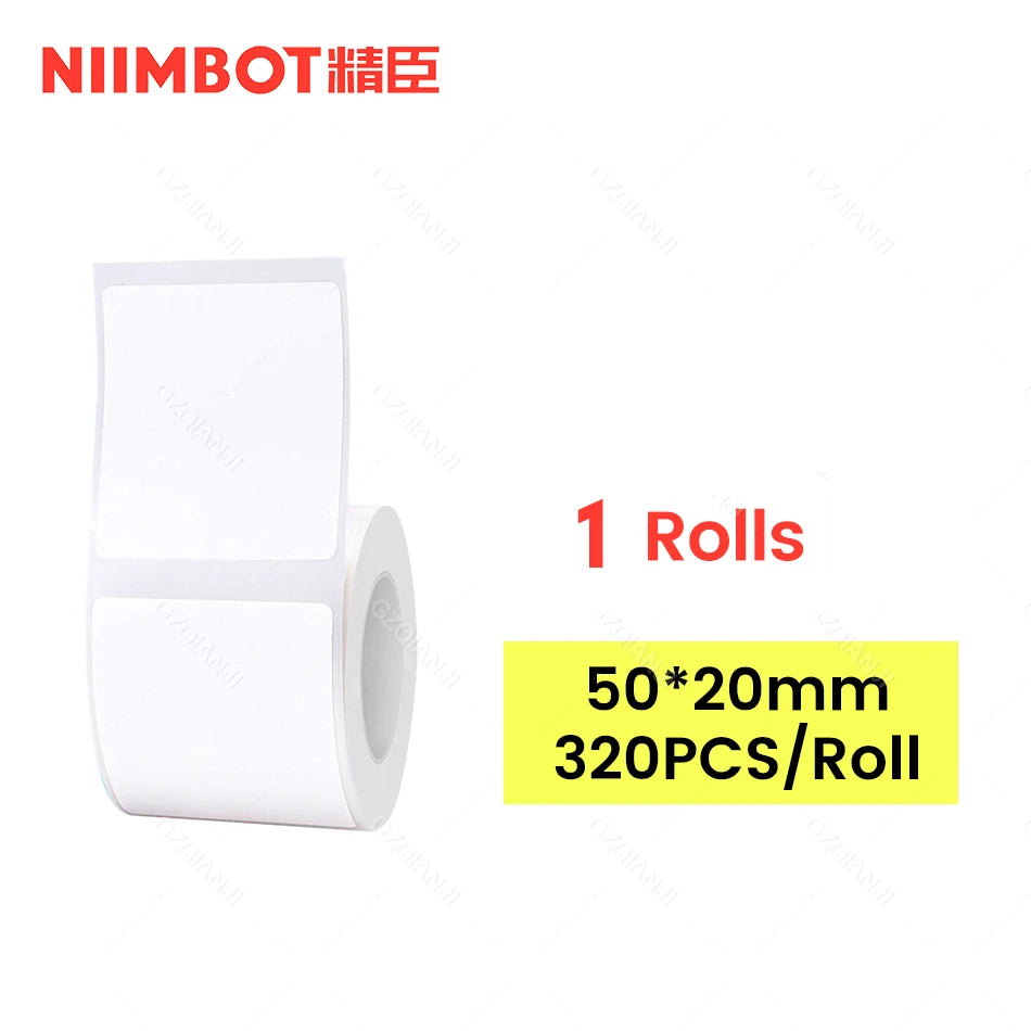 Niimbot Thermal Label Rolls – B1 B21 B203 B3S Compatible Label Maker Tape PRIMED 50X20mm