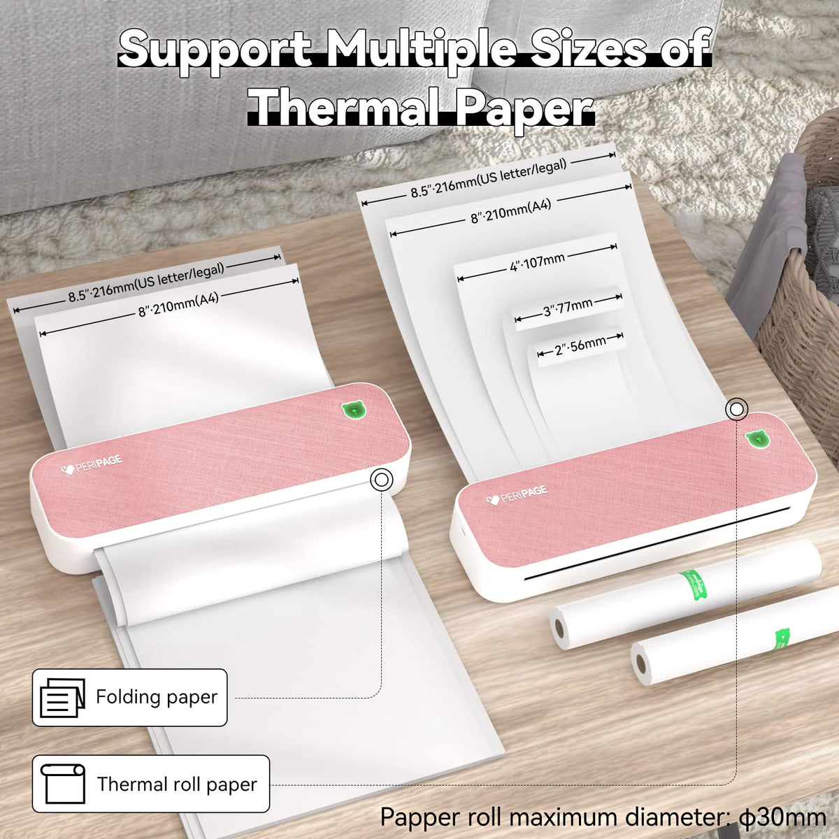 Peripage A40 Portable A4 Wireless Bluetooth Inkless Thermal Printer Portable Thermal Printer PRIMED