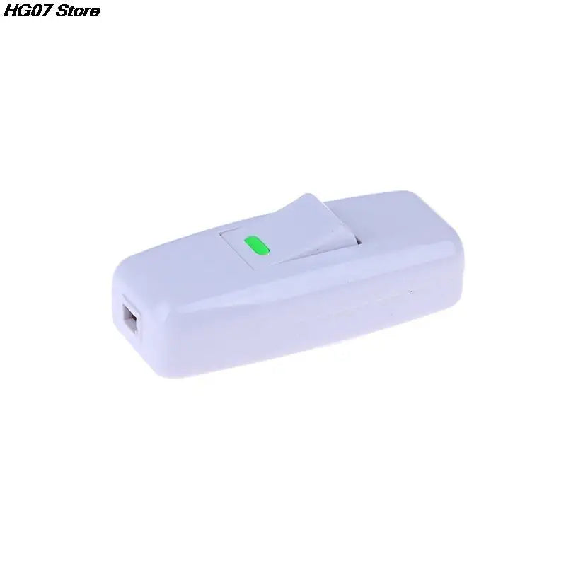 White Inline ON/OFF Cord Switch for Desk Lamp & Table Light