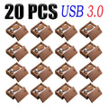 20-Pack Wooden USB 3.0 Flash Drives | Custom Logo 32/64/128GB USB Flash Drive PRIMED 64 GB Walnut-box