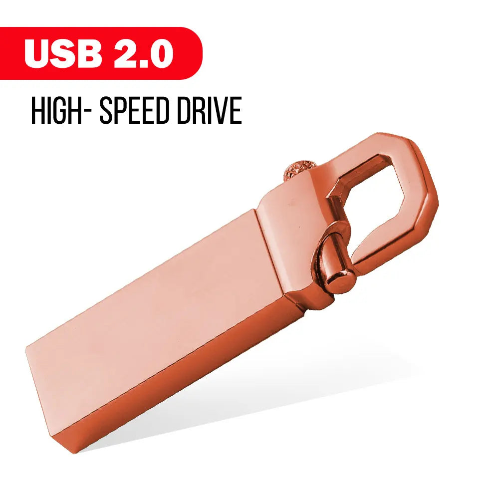 KAWEIDA Metal USB Flash Drive 4GB–128GB | Waterproof Pen Drive USB Flash Drive PRIMED 16 GB Rose gold A