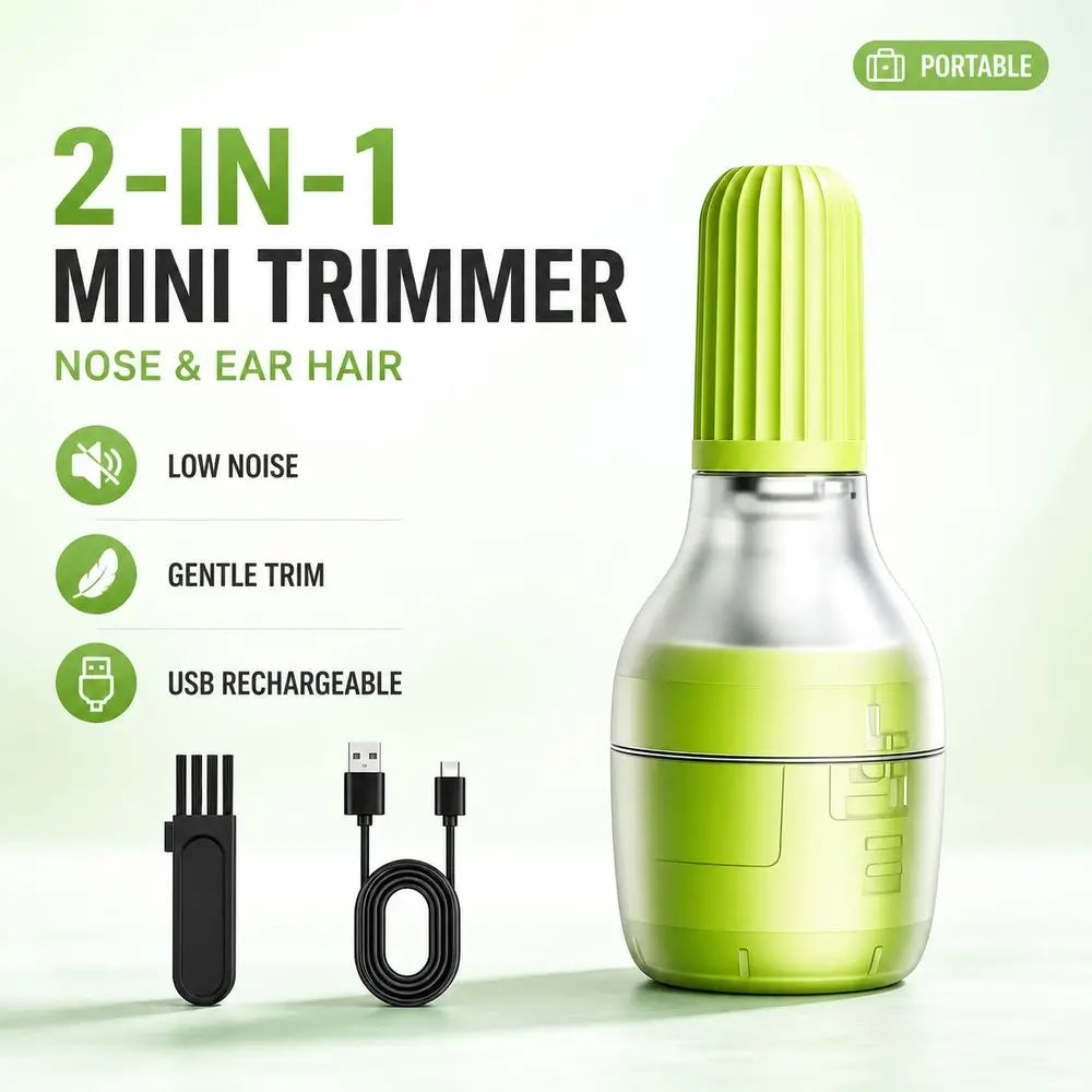USB Rechargeable Nose & Ear Hair Trimmer – Stainless Steel