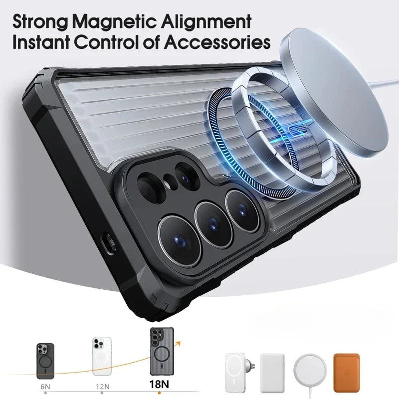 Transparent Magnetic Samsung Galaxy Case – MagSafe Shockproof