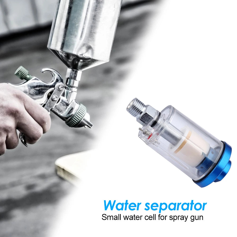 Pneumatic Inline Air Filter – 1/4" Water Oil Separator for Spray Gun Pneumatic Air Filter PRIMED