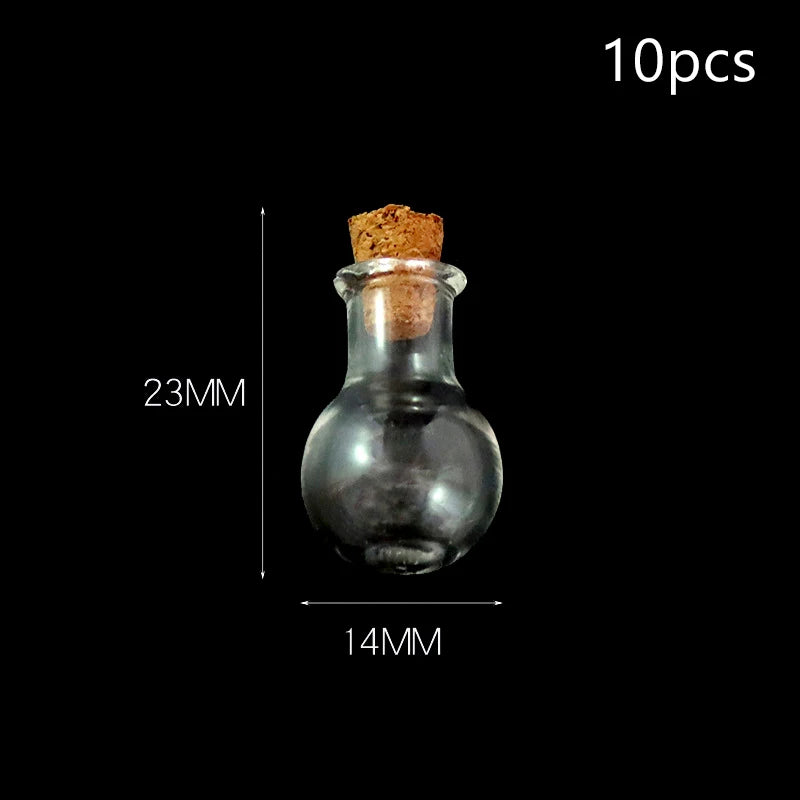 10 Pcs Mini Cork Glass Bottles – DIY Wishing & Potion Vials