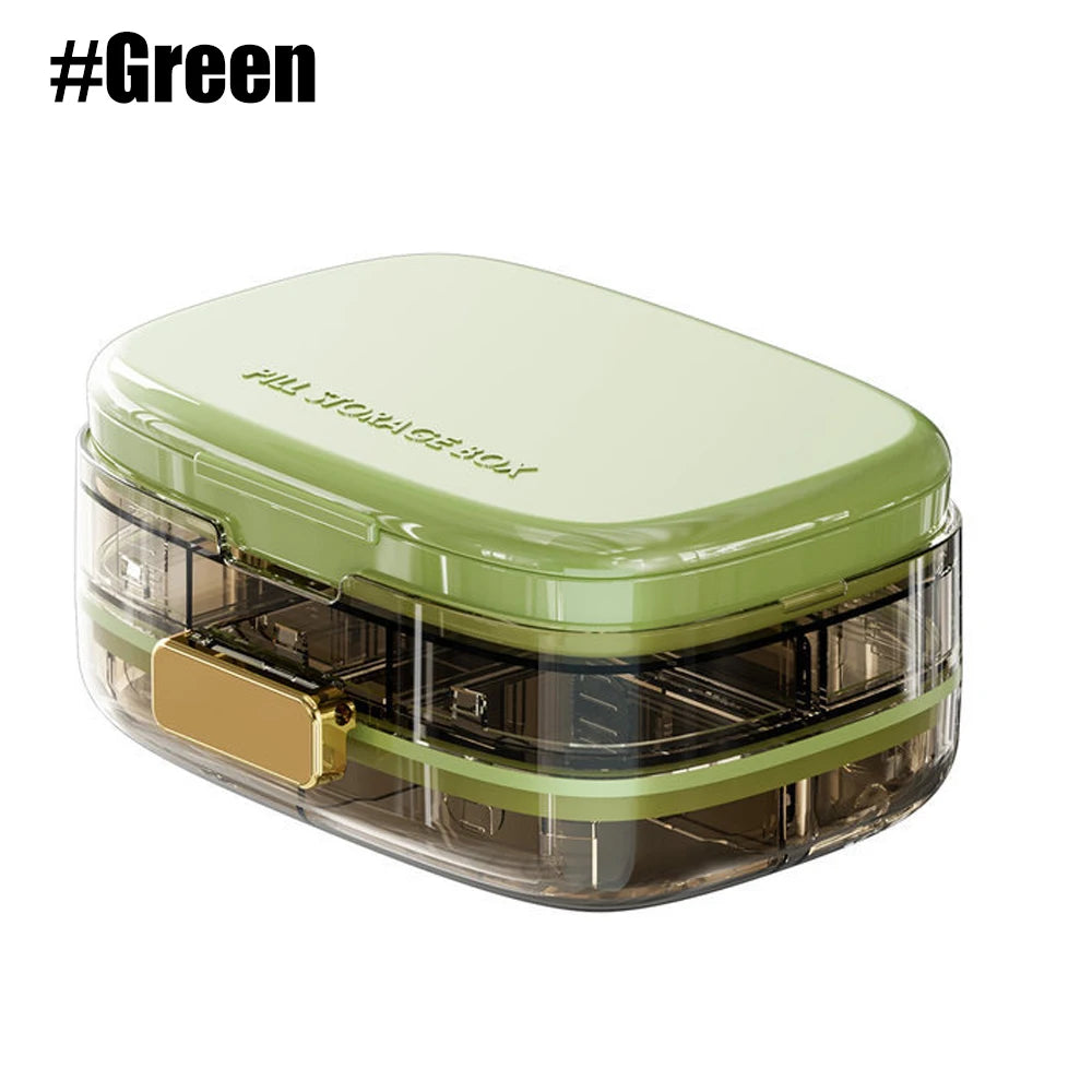 Travel Pill Organizer – 3-Layer Folding, 10 Compartments