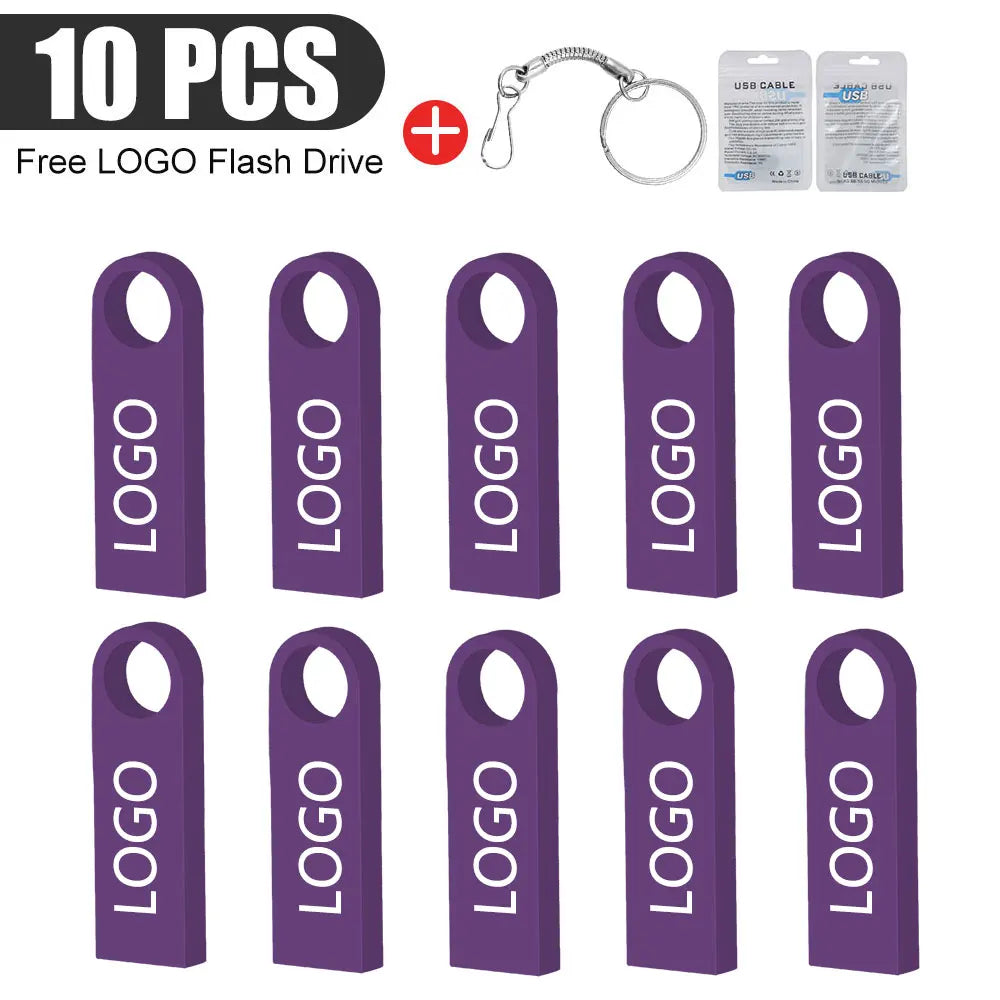 10-Pack Custom Logo Metal USB Flash Drives 128MB–128GB USB Flash Drive PRIMED 4GB x10pcs purple u disk China Mainland