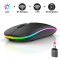MissionFit Wireless Mouse Bluetooth 2.4GHz Dual Mode RGB Silent Wireless Mouse PRIMED Black with OTG