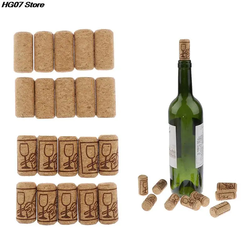 10-Pack Straight Wooden Wine Bottle Stoppers & Corks Set Wine Bottle Stoppers PRIMED