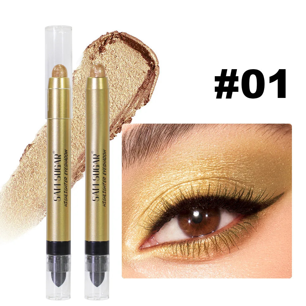 SAM SUGAR 2-in-1 Shimmer Eyeshadow Highlighter Dual Tip Pen