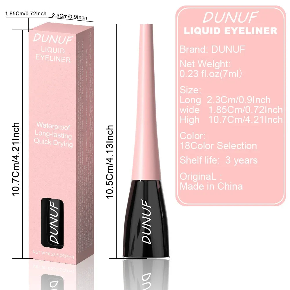 DUNUF Matte Colorful Liquid Eyeliner Pen – Waterproof 24H Liquid Eyeliner Pen PRIMED