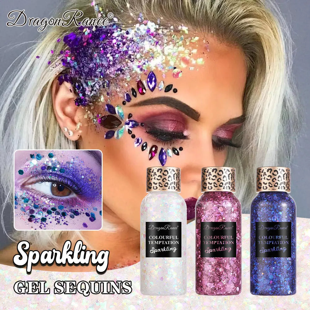 Diamond Glitter Gel – Face Body Eye Nail Hair Makeup | 12 Colors Body Glitter Gel PRIMED