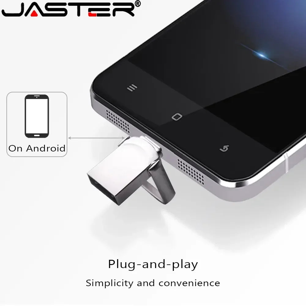 JASTER Metal Type-C USB Flash Drive 4GB–128GB Rotatable USB Flash Drive PRIMED