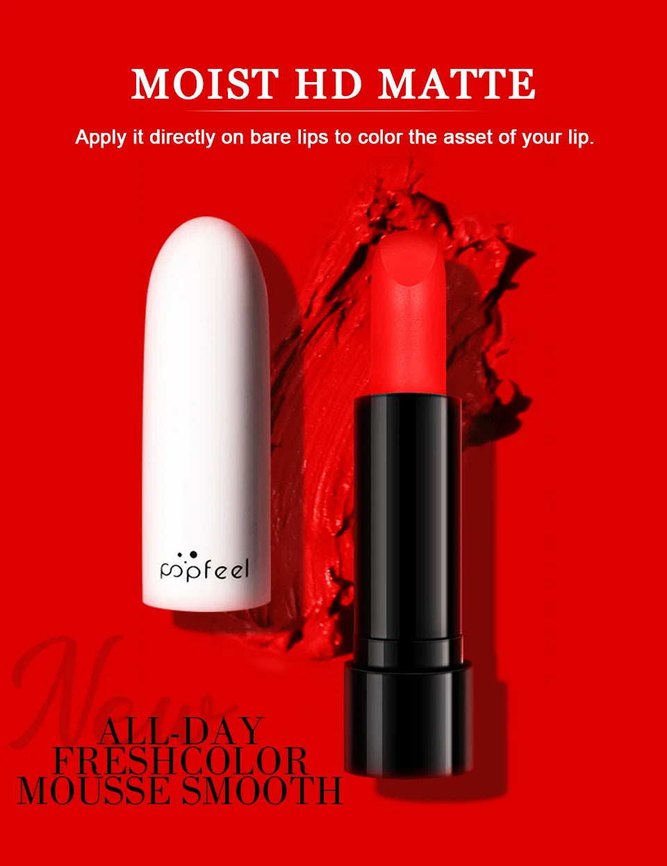 Popfeel Matte Velvet Lipstick – Waterproof & Long-Lasting