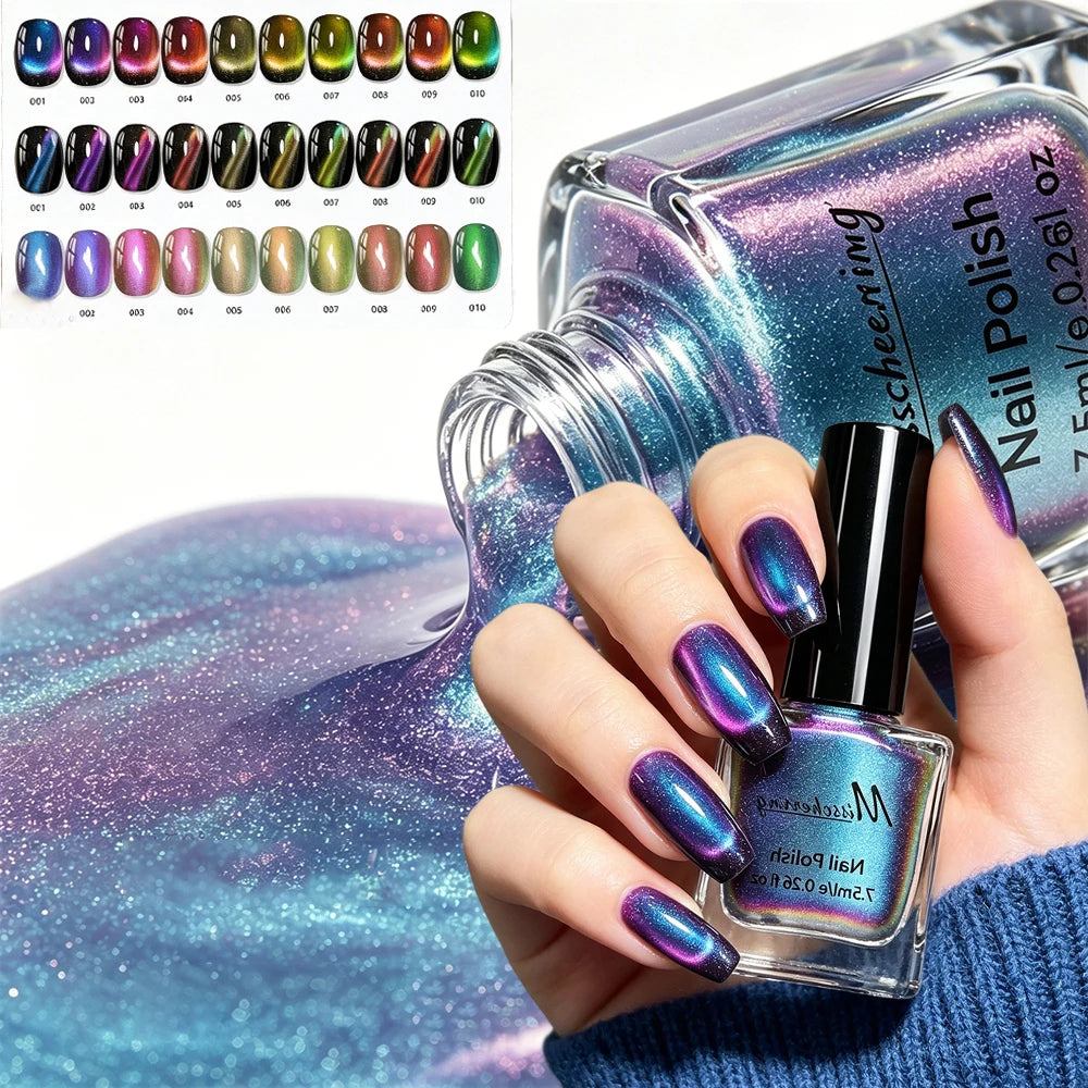 9D Cat Eye Magnetic Nail Polish – No UV Lamp, Quick Dry Magnetic Nail Polish PRIMED