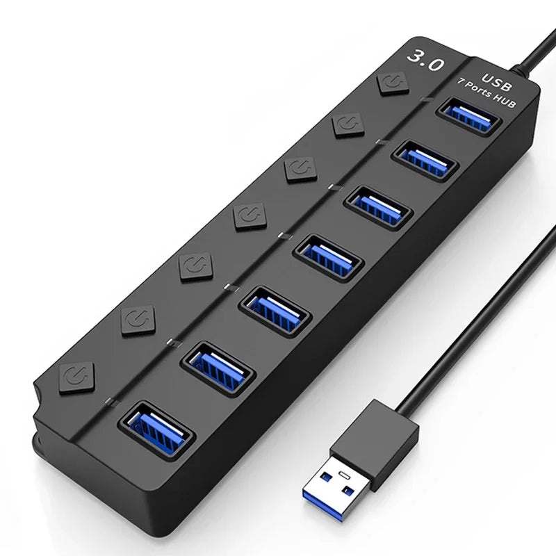 UTHAI 7-Port USB 3.0 Hub – High-Speed Laptop Splitter USB Hub PRIMED