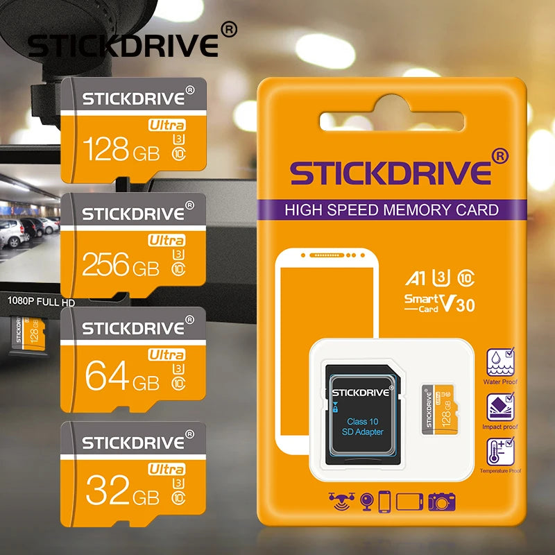 MicroDrive Micro SD Card 8GB–256GB | C10 U3 V30 A2 TF Flash Card Micro SD Card PRIMED