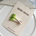 Handmade Resin Vegetable BB Hair Clip – Novelty Accessory Novelty Hair Clip PRIMED Green White