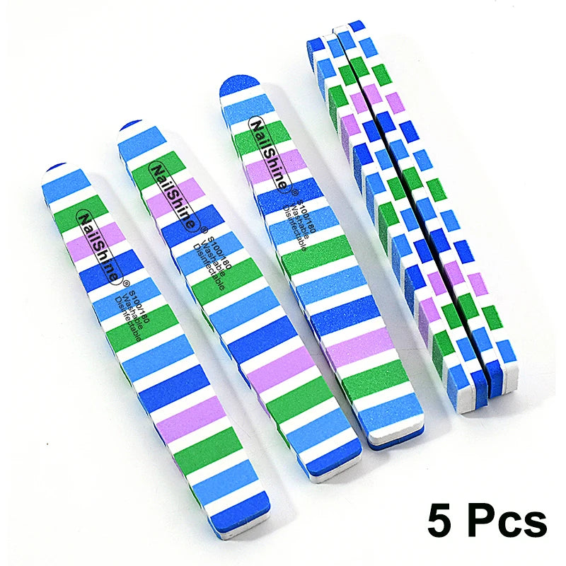 Sponge Nail Files 100/180 Grit – 5 or 10 Pack Dual-Sided