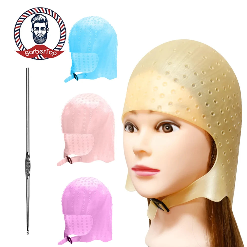 Silicone Hair Highlighting Cap & Hook Needle Set – Reusable