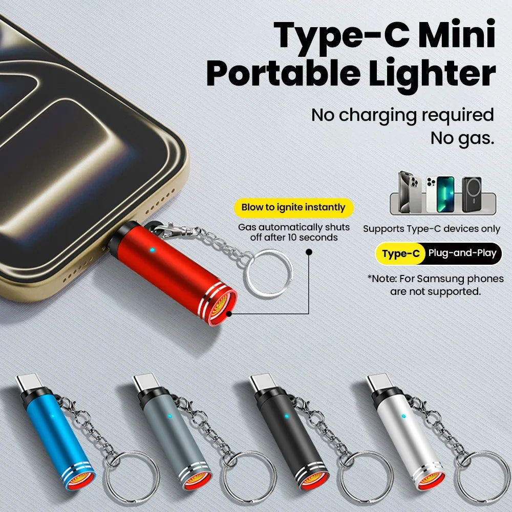 Mini USB-C Electric Arc Lighter for iPhone 15 16 17 USB-C Arc Lighter PRIMED