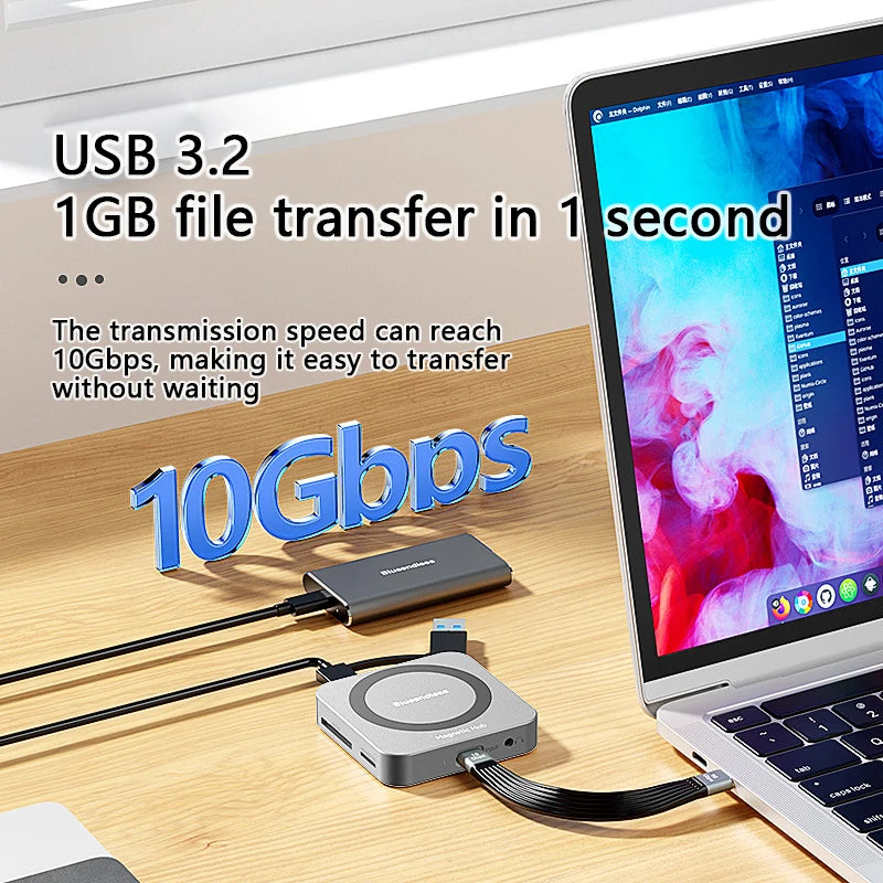 UTHAI MC906 M.2 NVMe SSD Dock 4K HD USB 3.2 Type-C Hub