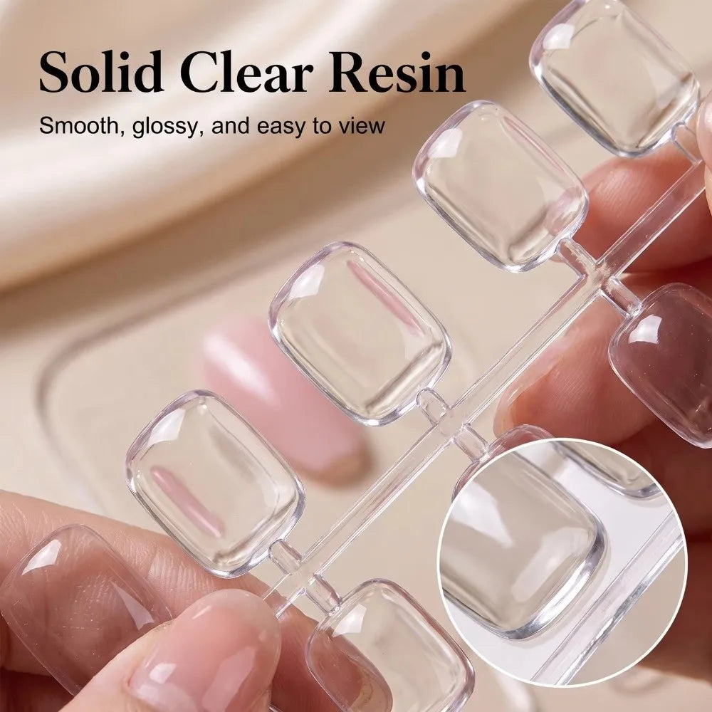 120-Pc Clear Nail Tips Set – DIY Color Chart Display Nail Tips Set PRIMED