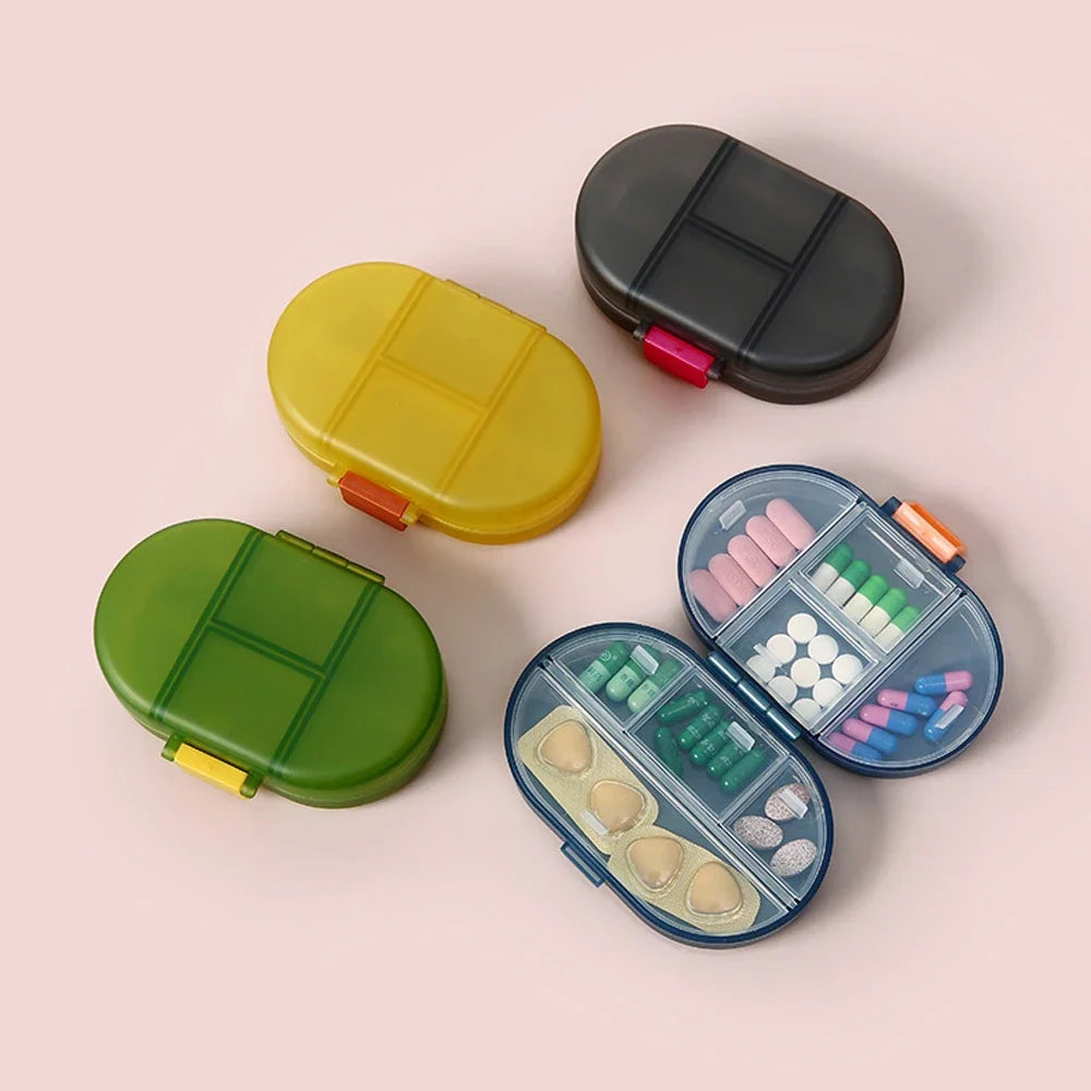Travel Pill Organizer 8 Compartments – Airtight Medicine Case
