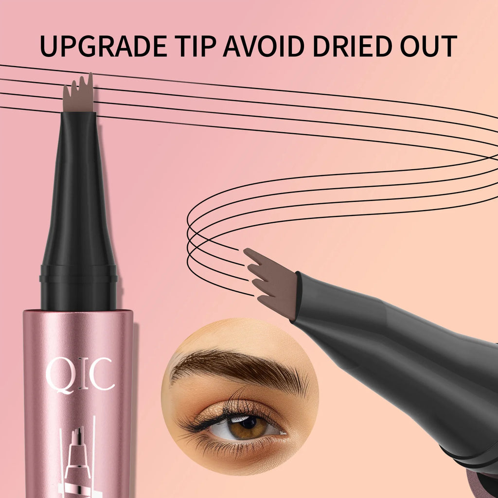 QIC 4-Point Liquid Eyebrow Pen – Waterproof & Long-Lasting Liquid Eyebrow Pen PRIMED