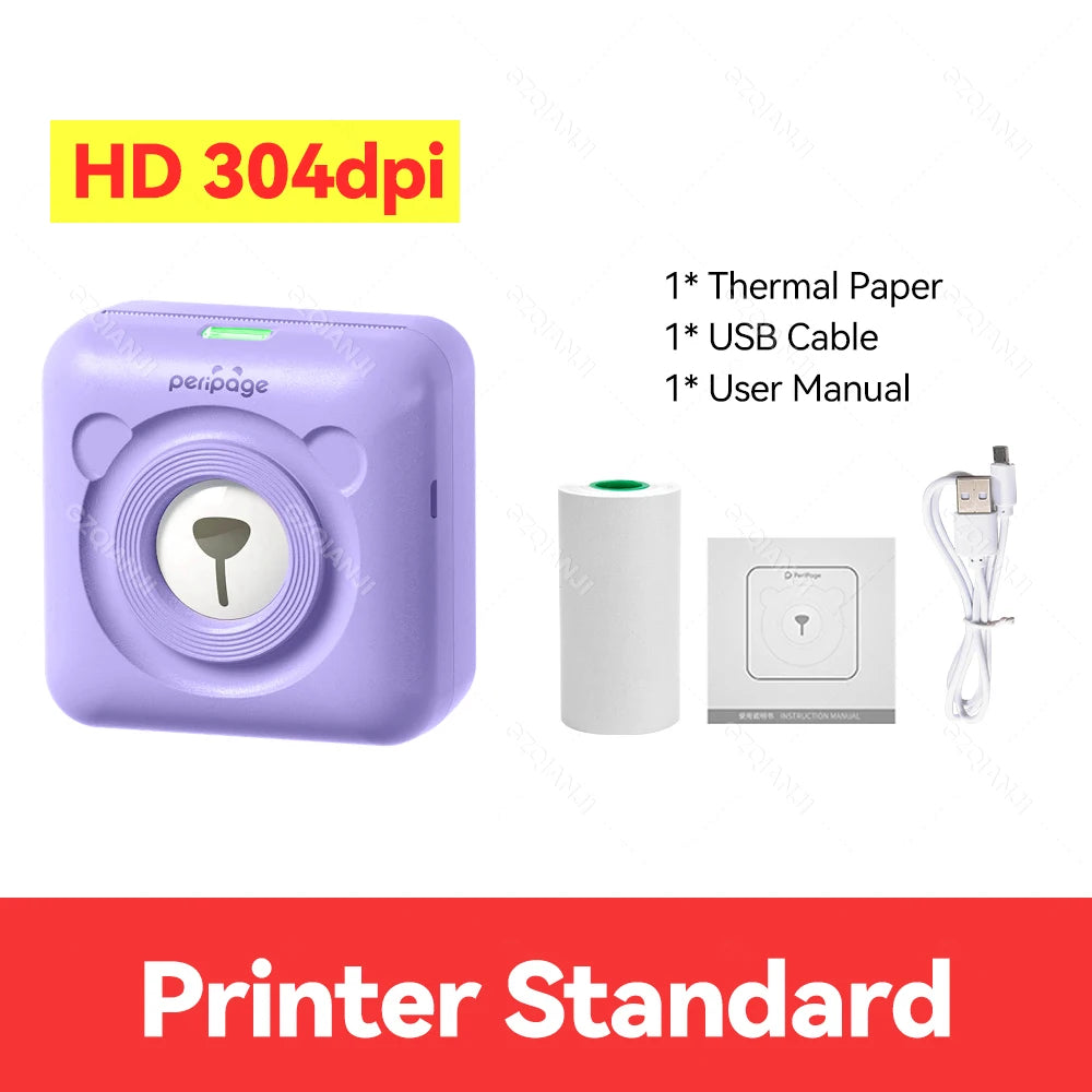 PeriPage A6 Portable Bluetooth Thermal Printer + Carry Bag Portable Thermal Printer PRIMED PE Standard
