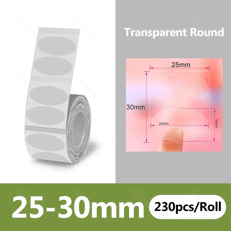 Niimbot Transparent Label Paper Roll – B1 B21 B3S K3 Official Thermal Label Roll PRIMED 1Roll Trans 25-30m