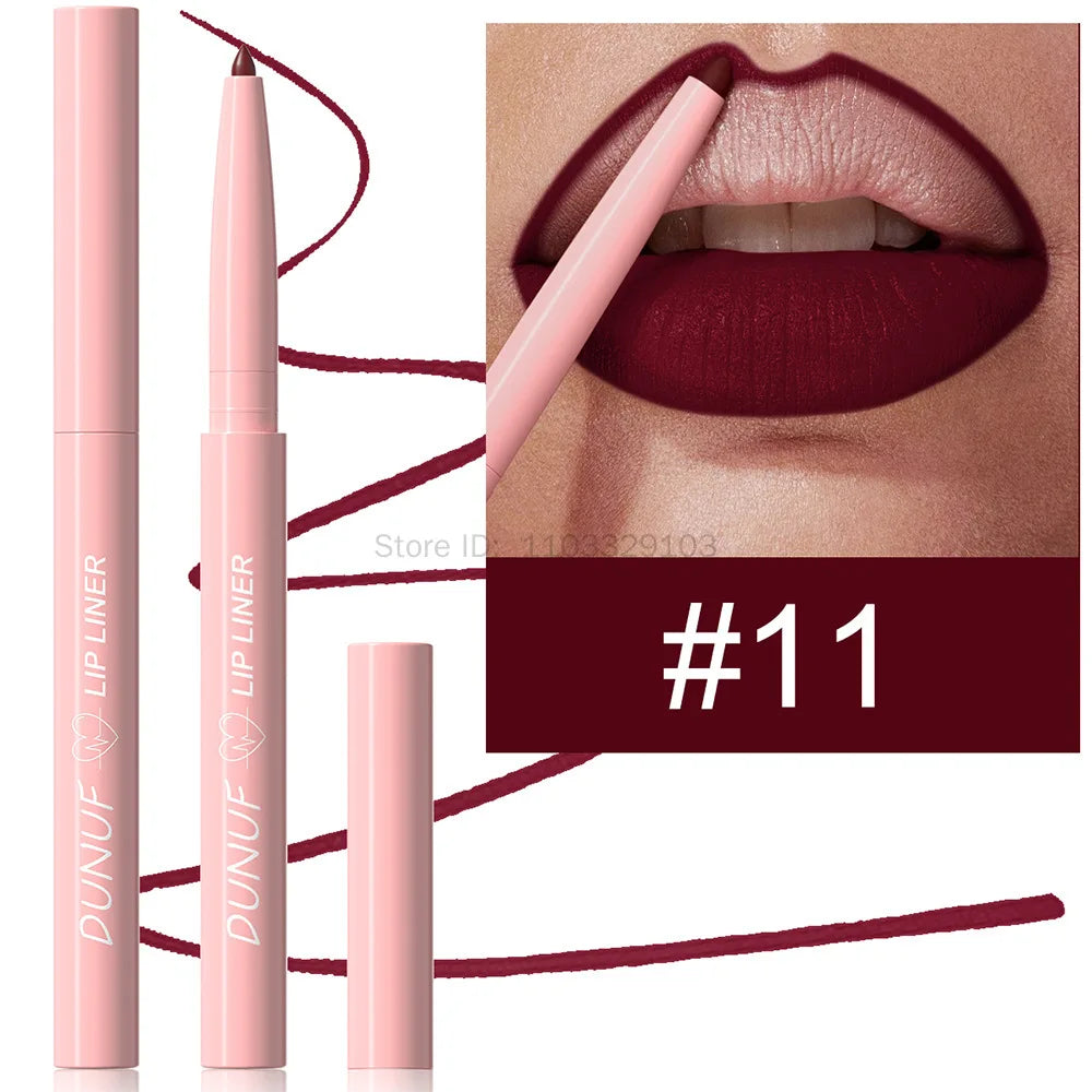 Waterproof Matte Lip Liner Pencil – 12 Colors Long-Lasting