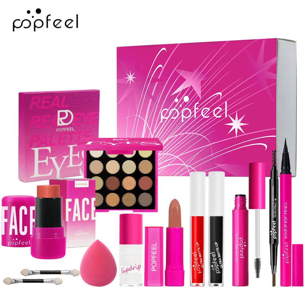 Korean Beauty Full Makeup Kit – Eyeshadow, Lipstick & Gift Box Makeup Gift Set PRIMED